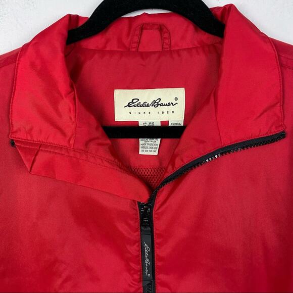 Eddie Bauer Red Full Zip Nylon Jacket Size Medium - Picture 5 of 9